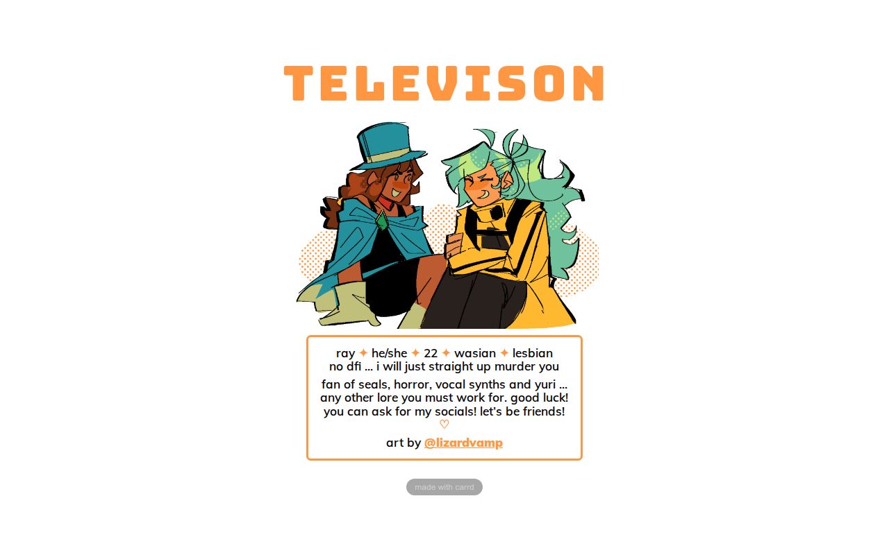 Carrd profile picture for @television
